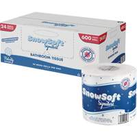 Papier hygi&eacute;nique de premi&egrave;re qualit&eacute; Snow Soft, 2 Pli, 600 Feuilles/Rouleu, Longueur 145', Blanc Toolneeds Inc.
