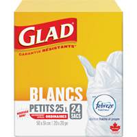 Small 25L Febreze Garbage Bags, Regular, 20" W x 20" L, White Toolneeds Inc.