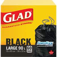 90L Garbage Bags, Regular, 30" W x 33" L, Black Toolneeds Inc.