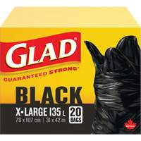 135L Garbage Bags, Regular, 31" W x 42" L, Black Toolneeds Inc.