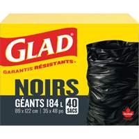 184L Garbage Bags, Regular, 35" W x 48" L, Black Toolneeds Inc.