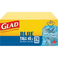 45L Recycling Bags, Regular, 24" W x 28" L, Blue Toolneeds Inc.