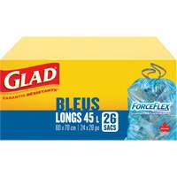 45L Recycling Bags, Regular, 24" W x 28" L, Blue Toolneeds Inc.