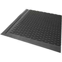 Outdoor Mat, Rubber, Scraper Type, Solid Pattern, 3' x 5', Black Toolneeds Inc.