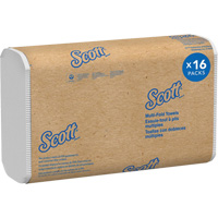 Scott&reg; 100% Recycled Fiber Multifold Paper Towels, 1 Ply, 9-2/5" L x 9-1/5" W, 250 /Pack Toolneeds Inc.