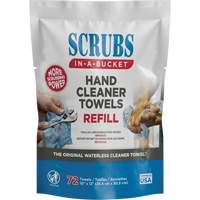 Hand Cleaner Towels Refill Pack, 72 Wipes, 10" x 12" Toolneeds Inc.