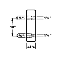Molded Rubber Dock Guards, Rubber, 18" W x 4" D x 18" H Toolneeds Inc.