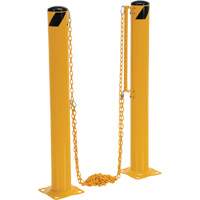 Dock Chain Barrier Bollard System, Steel, 42" H x 6-5/8" W, Yellow Toolneeds Inc.