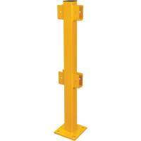 Poteau en ligne pour garde-corps l&eacute;gers, Acier, 42" h, Jaune s&eacute;curit&eacute; OSHA Toolneeds Inc.