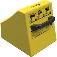 Checkers Safety Heavy-Duty Ultra Class Mining Wheel Chock without Bracket, HDPE, Yellow, 14-1/2" W x 17-1/2" D x 16" H Toolneeds Inc.