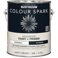 Colour Spark Interior Pre-Tinted Paint + Primer Wall Paint, White Cotton, Semi-Gloss, 3.78 L, Gallon Toolneeds Inc.