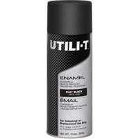 Peinture-&eacute;mail en a&eacute;rosol polyvalent UTILI-T, Noir, Plat, 10 oz/283 g, Canette a&eacute;rosol Toolneeds Inc.