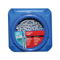 Hot-Dipped Galvanized Chains, Carbon Steel, 1/4" x 100' (30.4 m) L, Grade 30, 1100 lbs. (0.55 tons) Load Capacity Toolneeds Inc.