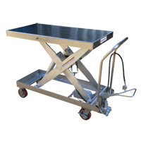 Pneumatic Hydraulic Scissor Lift Table, Stainless Steel, 47-1/2" L x 24" W, 2000 lbs. Cap. Toolneeds Inc.
