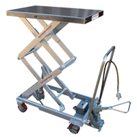 Pneumatic Hydraulic Scissor Lift Table, Stainless Steel, 32-1/2" L x 19-3/4" W, 1000 lbs. Cap. Toolneeds Inc.