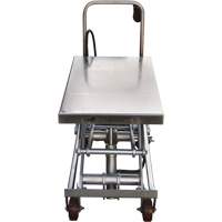 Pneumatic Hydraulic Scissor Lift Table, Stainless Steel, 35-1/2" L x 20" W, 800 lbs. Cap. Toolneeds Inc.