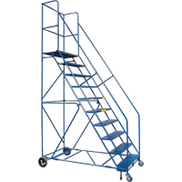 CSA-Certified Rolling Step Ladder with Locking Step, 10 Steps, 30" Step Width, 89" Platform Height, Steel Toolneeds Inc.