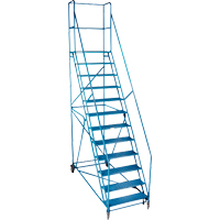 CSA-Certified Rolling Step Ladder with Locking Step, 12 Steps, 30" Step Width, 109" Platform Height, Steel Toolneeds Inc.