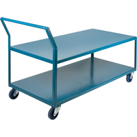 Heavy-Duty Low Profile Shop Carts, 2 Tiers, 30" W x 60" D x 40" H, 1200 lbs. Cap. Toolneeds Inc.