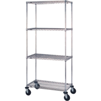 Chariots en treillis m&eacute;tallique, Chrom&eacute;, 24" x 81" x 48", Capacit&eacute; 800 lb Toolneeds Inc.