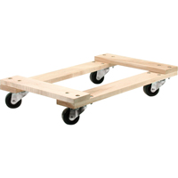 Wood Dollies - Medium-Duty, Polyolefin Wheels, 900 lbs. Capacity, 18" W x 30" D x 7" H Toolneeds Inc.