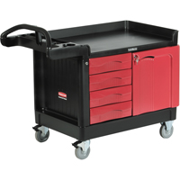Trademaster Mobile Cabinets & Work Centres, 4 Drawers, 49" L x 26-1/4" W x 38" H, Black Toolneeds Inc.