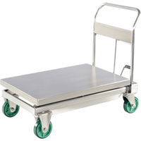 Hydraulic Scissor Lift Table, 35-1/2" L x 19-3/4" W, Stainless Steel, 1100 lbs. Capacity Toolneeds Inc.