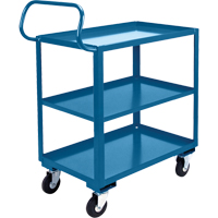 Chariot ergonomique &agrave; tablettes, 800 lb Capacit&eacute;, Acier, 26" la x 37" ha x 38" p, Bordure vers le haut Toolneeds Inc.