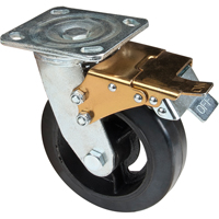 Mold-on Caster, Swivel with Brake, 6" (152.4 mm), Rubber, 550 lbs. (249 kg.) Toolneeds Inc.