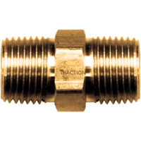 Hex Nipple, Brass, 3/8" x 1/4", NPT x NPT Toolneeds Inc.