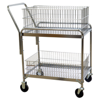 Chariot de bureau en treillis m&eacute;tallique pour le courrier, 200 lb Capacit&eacute;, Chrome, 20" p x 33" la x 37-1/2" h, Chrom&eacute; Toolneeds Inc.
