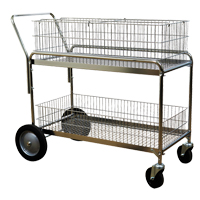 Chariot de bureau en treillis m&eacute;tallique pour le courrier, 250 lb Capacit&eacute;, Chrome, 23-3/4" p x 43" la x 38-1/2" h, Chrom&eacute; Toolneeds Inc.