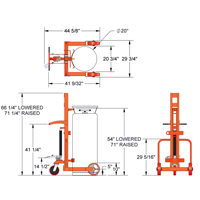 Grand chariot hydraulique HLCC pour bouteille de gaz liquide, Roues Polyur&eacute;thane, Base de 20" la x 20" p, 1000 lb Toolneeds Inc.