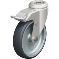 Roulette en &eacute;lastom&egrave;re thermoplastique acier inoxydable, Pivotant avec frein, Diam&egrave;tre 5" (127 mm), Capacit&eacute; 265 lb (120 kg) Toolneeds Inc.