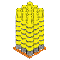 Baril emboîtable en poly&eacute;thyl&egrave;ne, 14 gal. US (11,7 gal. imp.), Dessus ouvert, Jaune Toolneeds Inc.