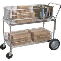 Chariot de bureau en treillis m&eacute;tallique pour le courrier, 250 lb Capacit&eacute;, Chrome, 23" p x 42" la x 38" h, Chrom&eacute; Toolneeds Inc.