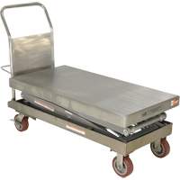 Manual Hydraulic Scissor Lift Table, 47-1/2" L x 24" W, Partial Stainless Steel, 1500 lbs. Capacity Toolneeds Inc.