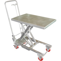 Manual Hydraulic Scissor Lift Table, 27-1/2" L x 17-3/4" W, Stainless Steel, 200 lbs. Capacity Toolneeds Inc.