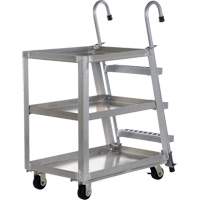 Stockpicker Truck, Aluminum, 21-7/8" W x 40" D, 3 Shelves, 660 lbs. Capacity Toolneeds Inc.