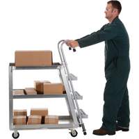 Stockpicker Truck, Aluminum, 21-7/8" W x 40" D, 3 Shelves, 660 lbs. Capacity Toolneeds Inc.