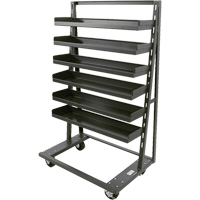 Single-Sided Heavy Duty A-Frame Cart with 6 Lipped Trays, 38" x 25" x 63", 2500 lbs. Capacity Toolneeds Inc.