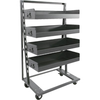 Single-Sided Heavy Duty A-Frame Cart with 4 Large Lipped Trays, 38" x 25" x 63", 2500 lbs. Capacity Toolneeds Inc.