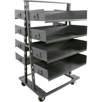 Double-Sided Heavy Duty A-Frame Cart with 8 Large Trays, 38" x 30" x 63", 2500 lbs. Capacity Toolneeds Inc.