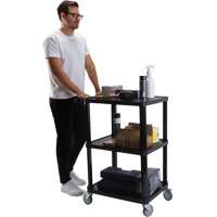 Utility Cart with Flat Shelf, 3 Tiers, 18-1/8" x 37-3/8" x 27-3/4", 330 lbs. Capacity Toolneeds Inc.