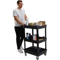 Utility Cart with Deep Lip Shelf, 3 Tiers, 19" x 39-1/2" x 28-1/4", 330 lbs. Capacity Toolneeds Inc.