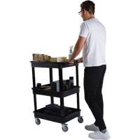 Utility Cart with Deep Lip Shelf, 3 Tiers, 19" x 39-1/2" x 28-1/4", 330 lbs. Capacity Toolneeds Inc.