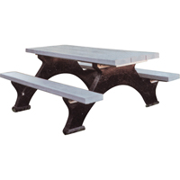 Recycled Plastic Picnic Tables, 8' L x 62-1/4" W, Grey Toolneeds Inc.