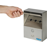 Smoking Receptacles, Wall-Mount, Stainless Steel, 1 Litres Capacity, 9" Height Toolneeds Inc.