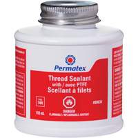 Thread Sealant with PTFE, Brush Top Bottle, 118 ml, -54°C - 150°C/-65°F - 300°F Toolneeds Inc.