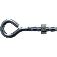 Eye Bolt, 3/8" Dia., 6" L, Zinc Plated Toolneeds Inc.